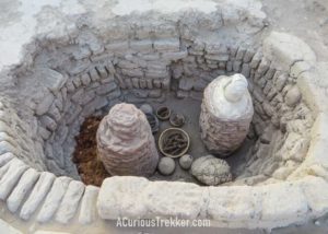 Huaca Pucllana burial site exhibit.